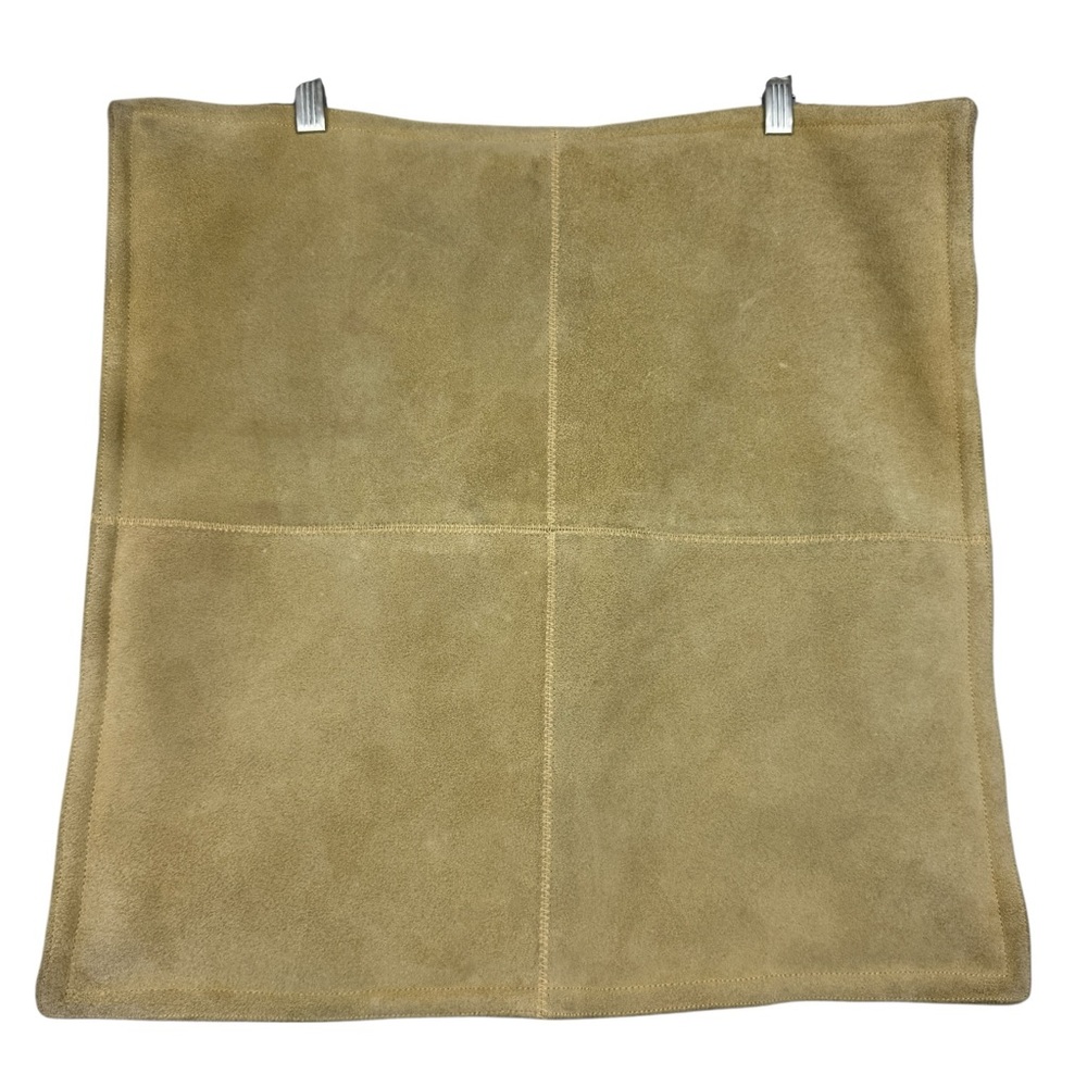 Pottery Barn Suede Patchwork Accent Pillow Cover in Tan